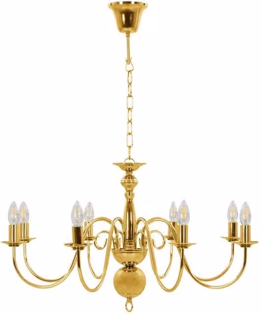 Berkfield Home Elegant Gold Chandelier with 8 x E14 Bulbs