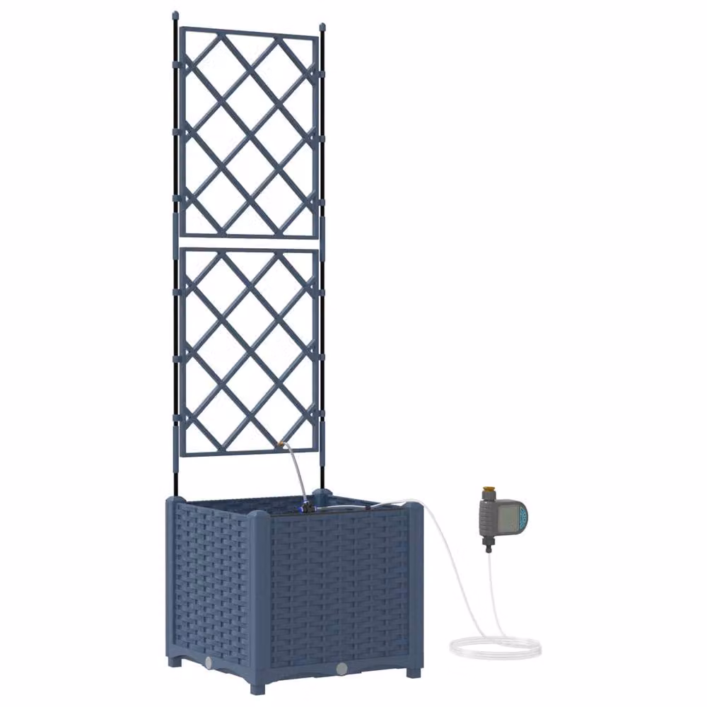 Berkfield Home Grey Plastic Garden Planter with Water Irrigation System – 2