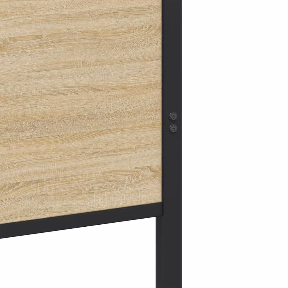 Berkfield Home Metal Bed Frame in Sonoma Oak and Brown, W/D/H: 90 x 195 x 95 cm – 5