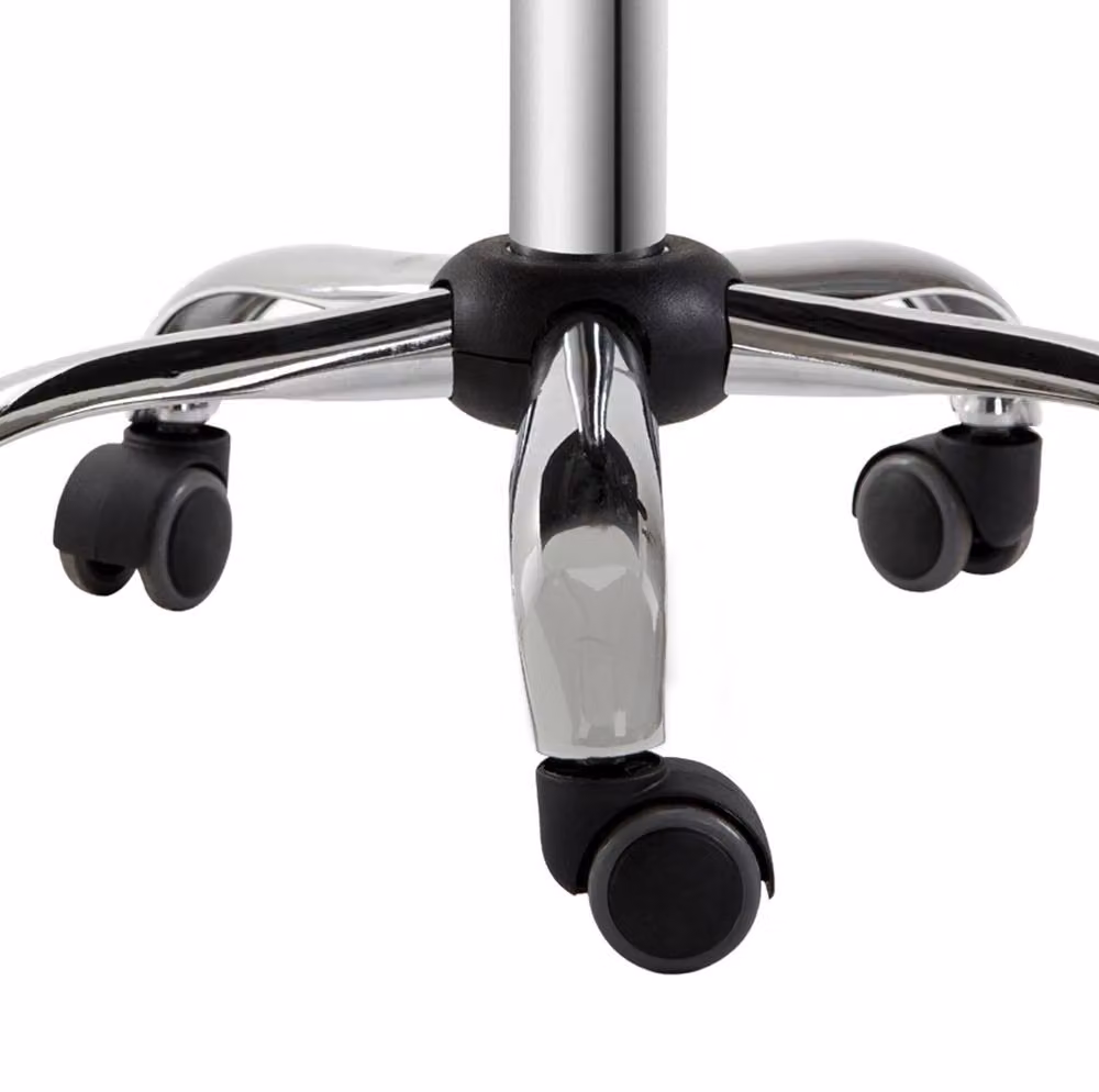 STILVORA Adjustable Height Salon Stool with Wheels, White – 3