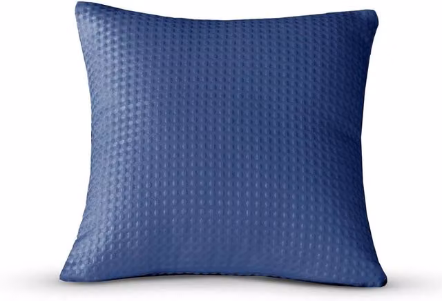 Velosso Waffle Weave Filled Square Cushion in Blue, W/D/H: 43 x 43 x 43 cm
