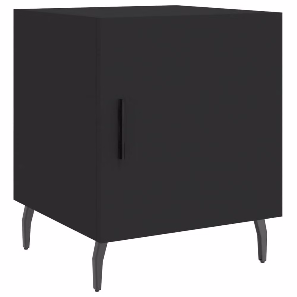 Berkfield Home Modern Bedside Cabinets, 2 Piece Set, Black, W/D/H: 40 x 40 x 50 cm – 4