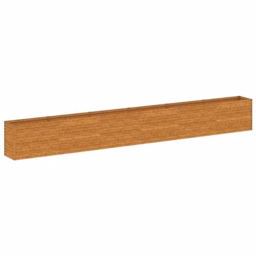 vidaXL Brown Corten Steel Raised Bed for Vegetable, Herb or Ornamental Gardens, W: 578 cm, D: 50 cm, H: 69 cm – 1