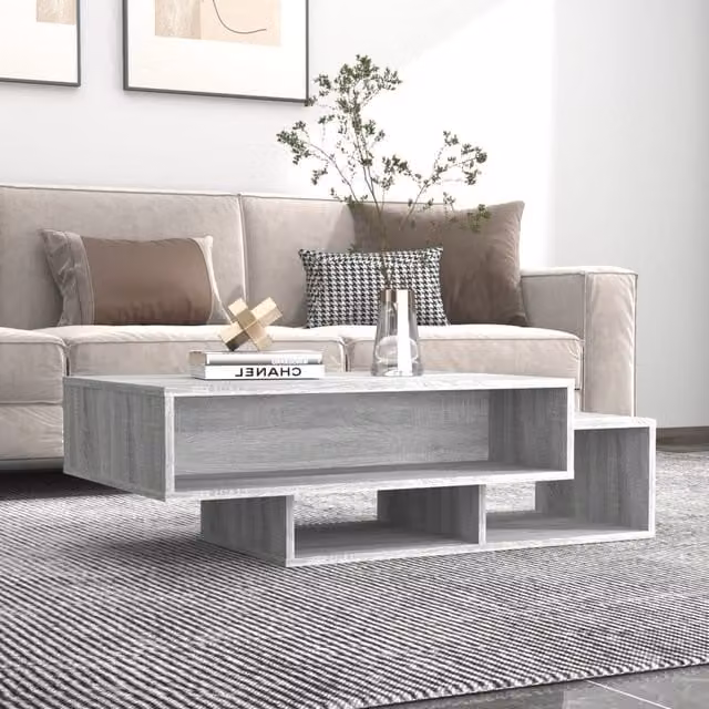 Berkfield Home Grey Sonoma Coffee Table, W/D/H: 105 x 55 x 32 cm
