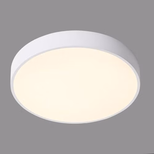 Netlighting Modern LED Ring Flush Ceiling Light, White, Warm White 3000K, 1800lm – 2