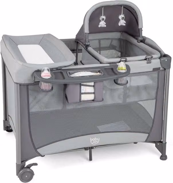 Costway 5-in-1 Foldable Baby Playard Centre in Grey