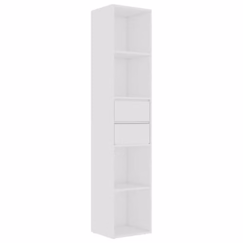 vidaXL Modern White MDF Book Cabinet with Back Panel, W/D/H: 36 x 30 x 171 cm
