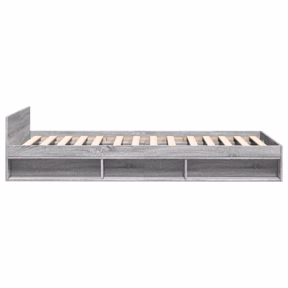 Berkfield Home Modern Bed Frame with Drawers in Grey Sonoma, W/D/H: 100 x 200 cm – 3