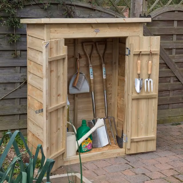 Forest Brown Pressure Treated Rustic Pent Wood Garden Store
