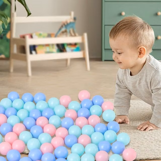 Livingandhome 100 Non-Toxic Plastic Ocean Ball Toys in Pink and Blue