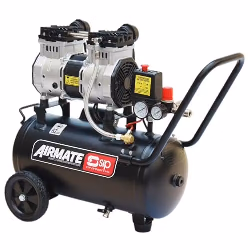 SIP Airmate Low Noise Oil-Free Direct Drive Air Compressor, Black, 24L, 1.5kW, 8 Bar – 1