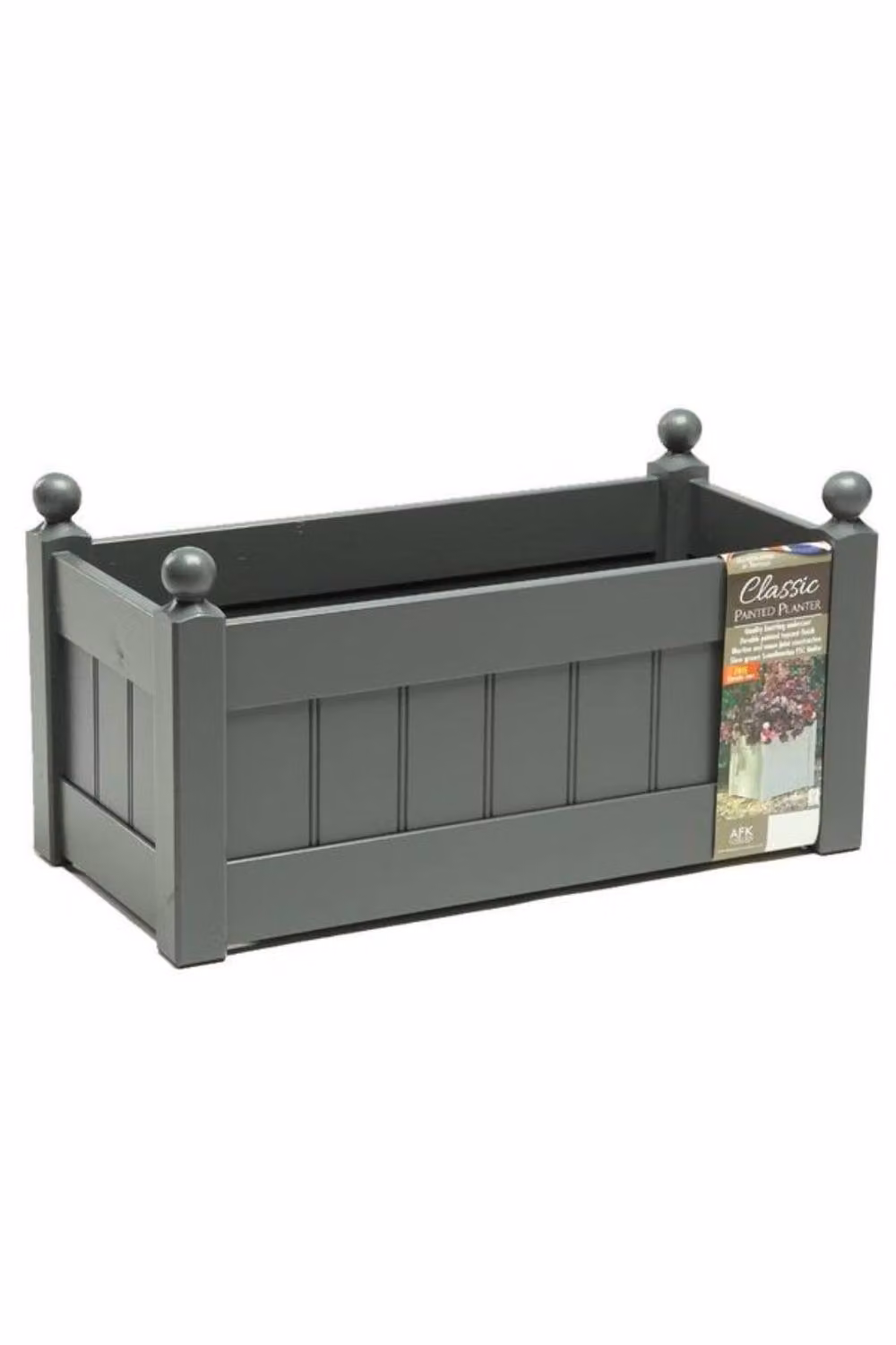AFK Classic Painted Wood Planter Tub in Anthracite Grey, Width: 66 cm – 2