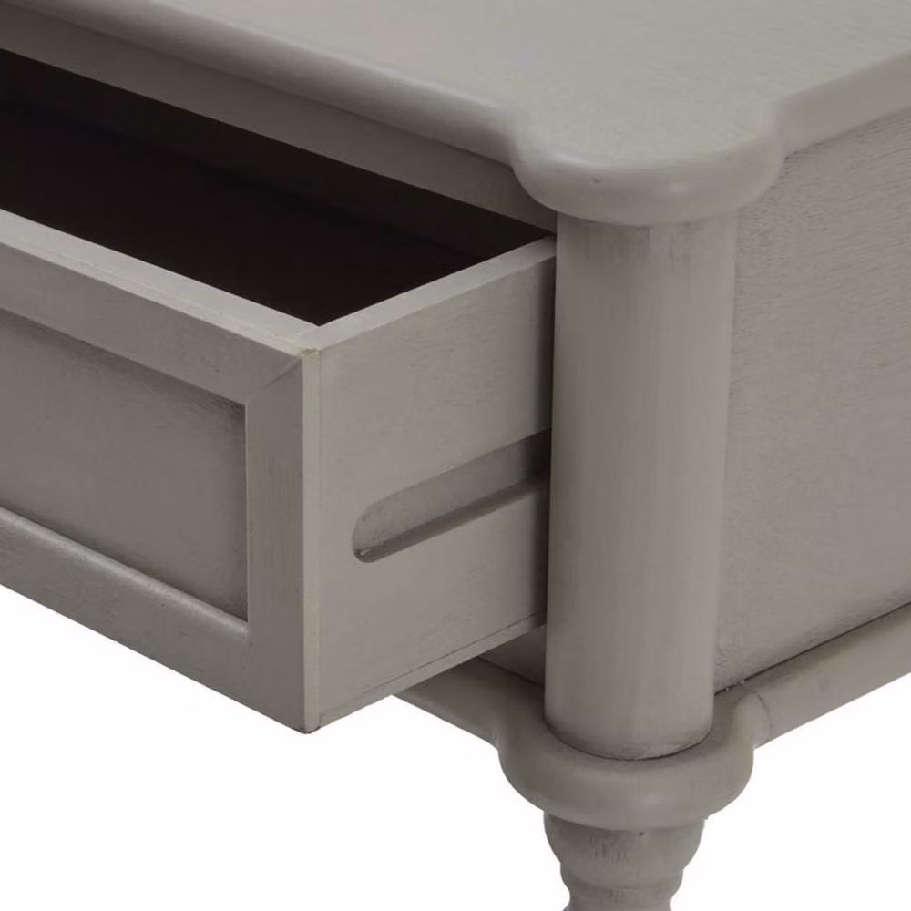 Lemon Pavilion Furniture and Decor The Camden Collection Two Drawer Console Table in Grey, W90 x D35 x H81 cm – 3