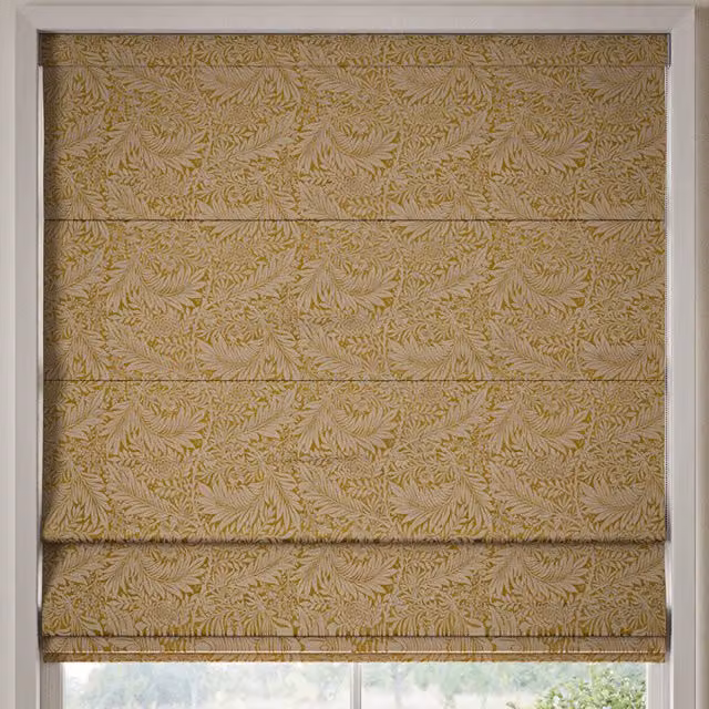 William Morris At Home Larkspur Floral Blackout Roman Blind in Yellow