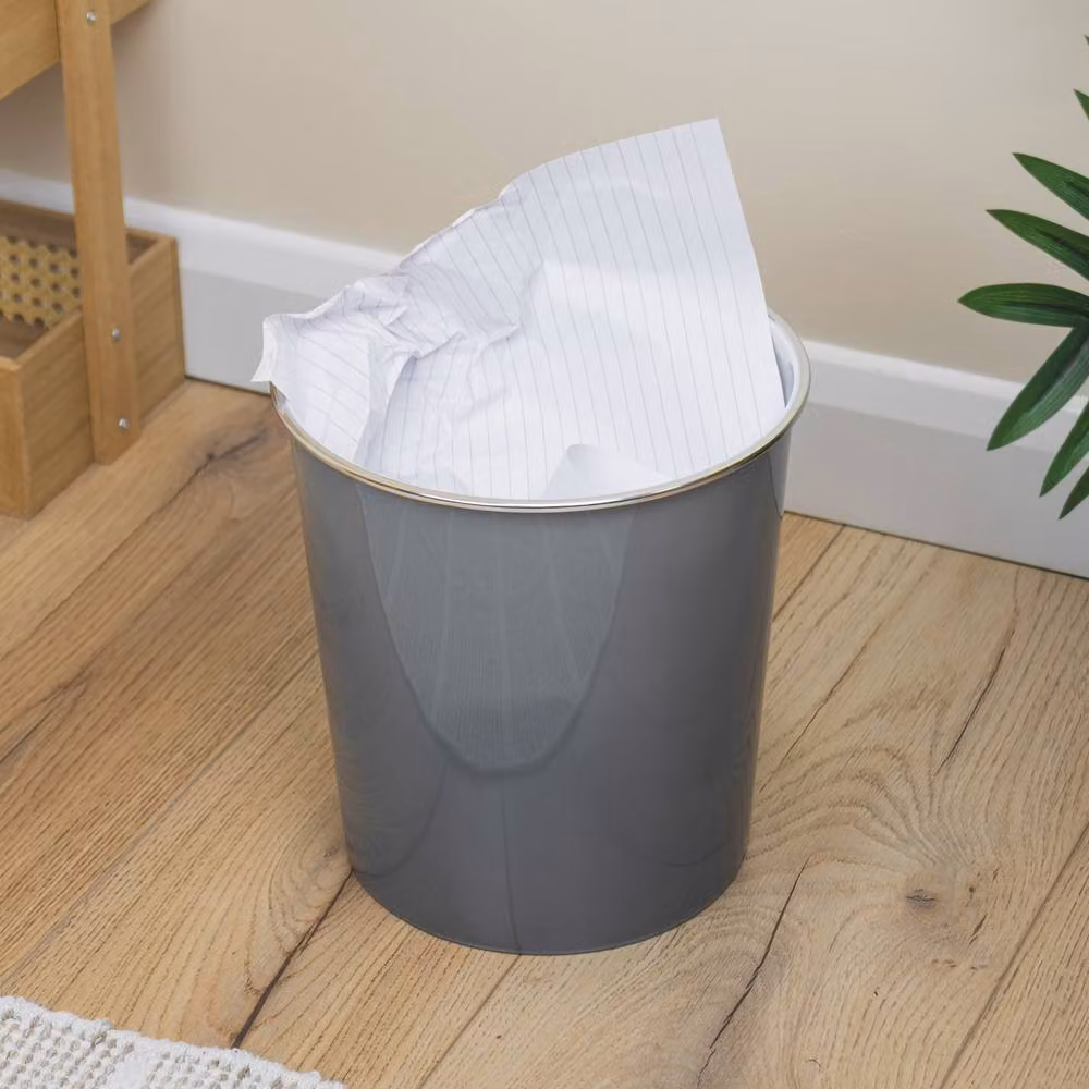 JVL Onyx Round Waste Bin Set of 2, 7L, Grey – 4