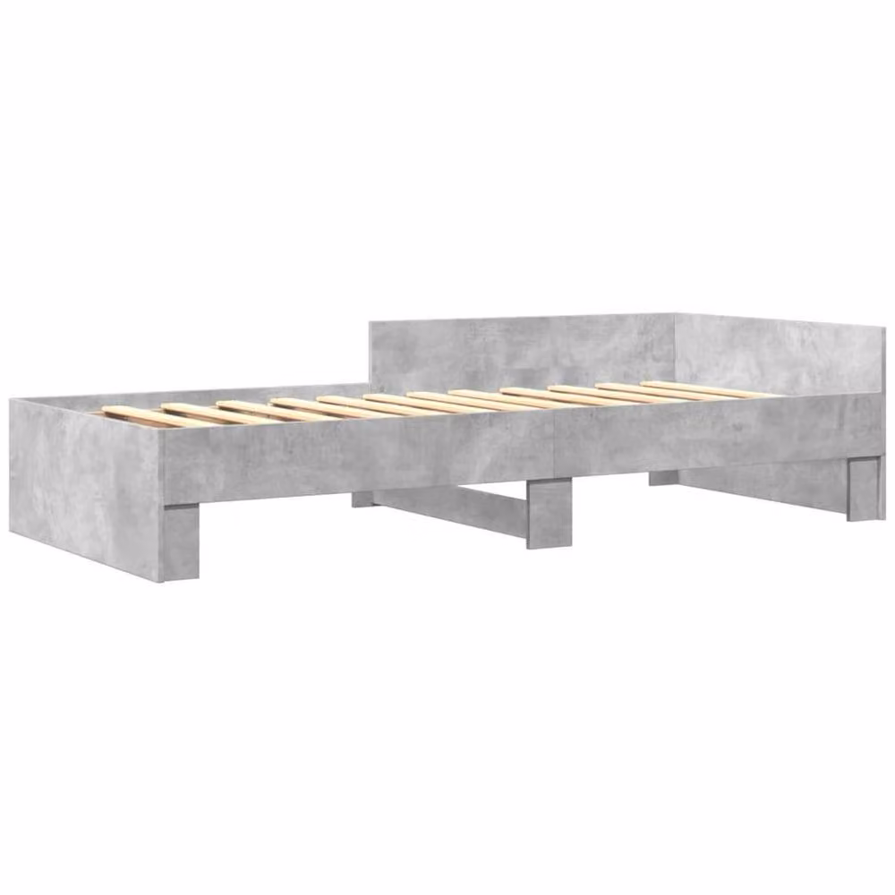 Berkfield Home Small Single Wood Bed Frame in Concrete Grey, W: 75 cm, L: 190 cm – 3