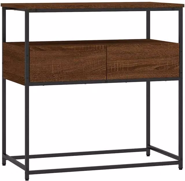 Berkfield Home Brown Oak Console Table, W/D/H: 75 x 40 x 75 cm – 1