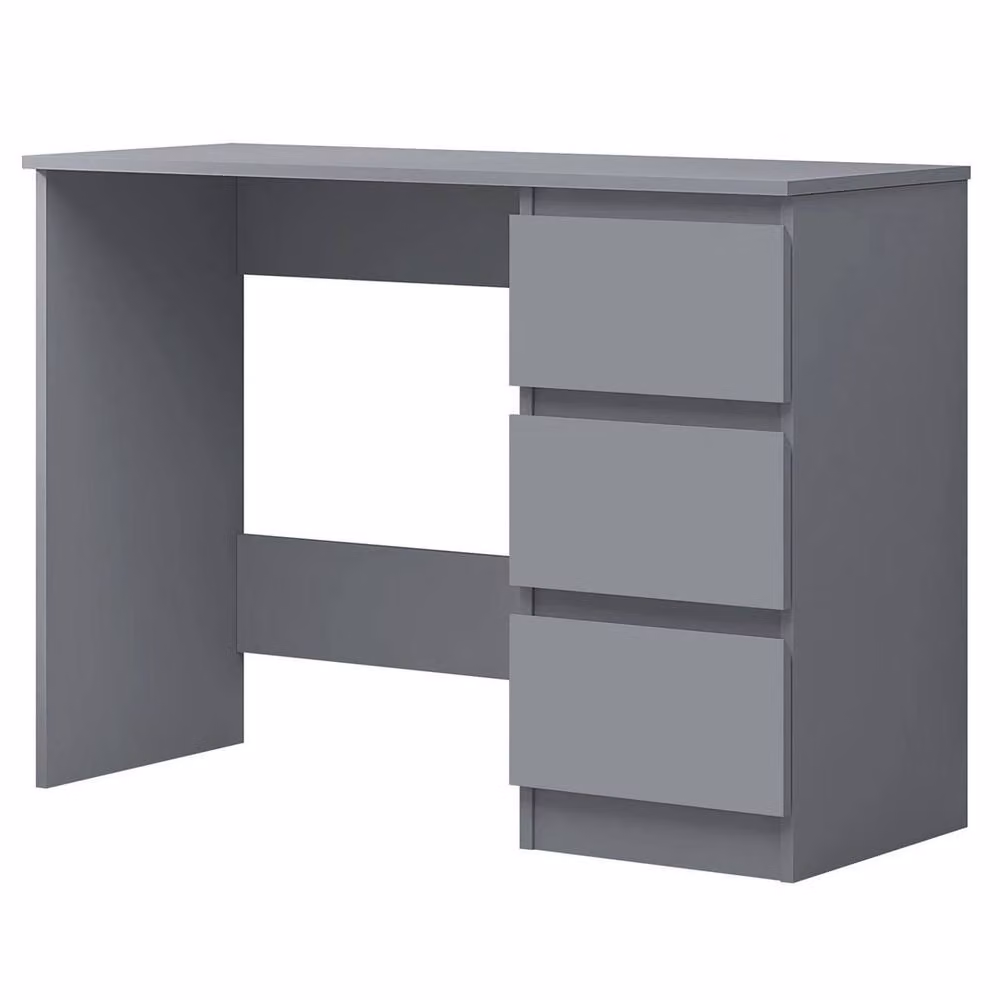 Havendro Modern Matt Grey Writing Desk with 3 Drawers – 3