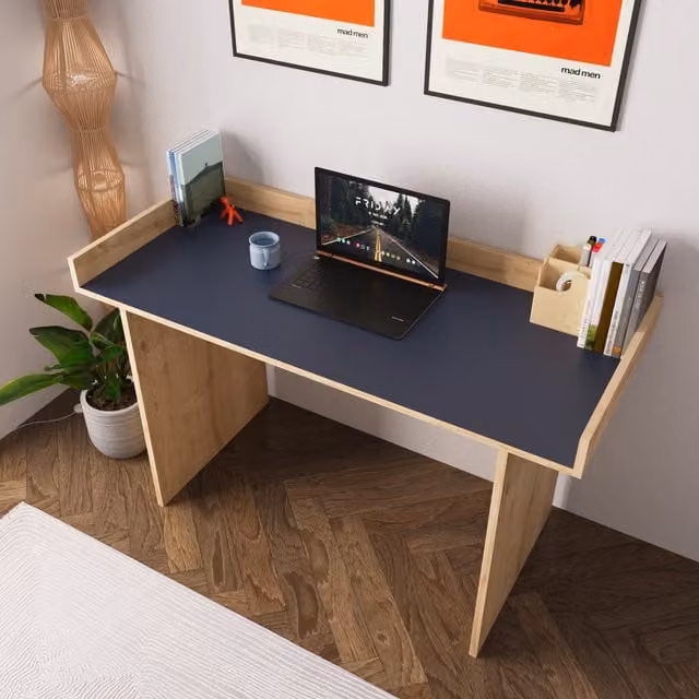 Bimossa Minimalist Writing Desk in Blue, Grey or Black