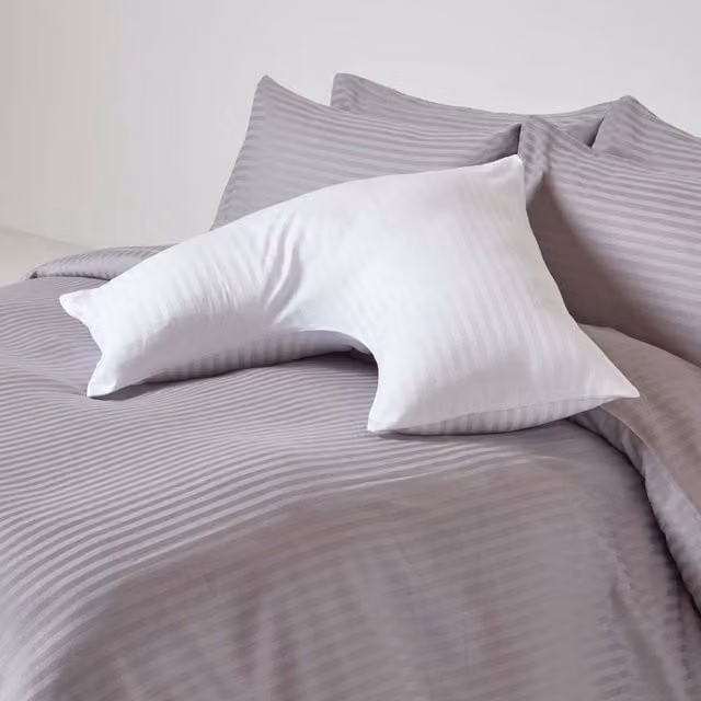 Homescapes White Egyptian Cotton V-Shape Pillowcase, 330 Thread Count Percale