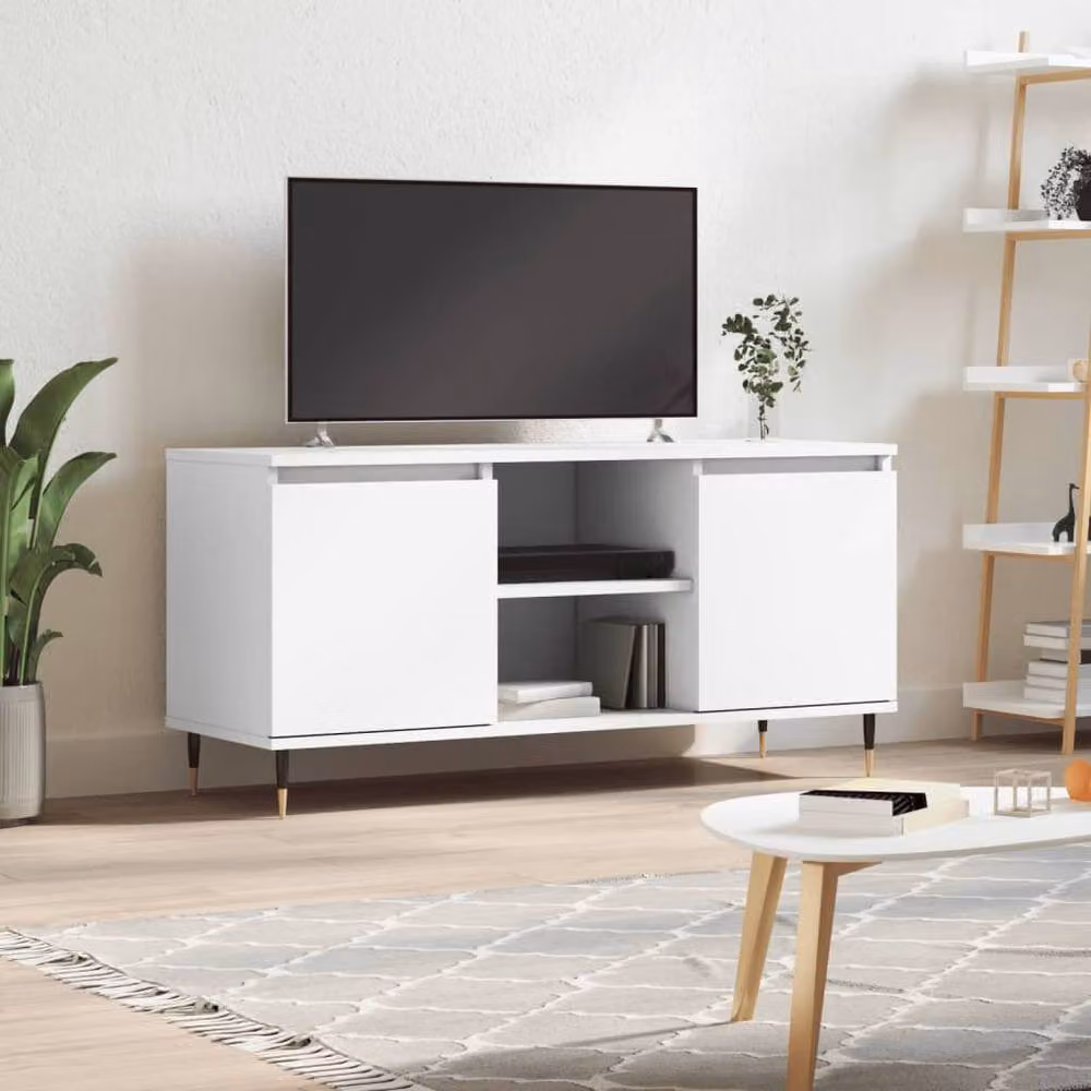 Berkfield Home Modern White TV Cabinet W/D/H: 104 x 35 x 50 cm – 2