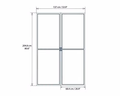 Palram Canopia Sanremo Veranda White Aluminium and Polyester Screen Door Set, W: 137 cm, H: 204.8 cm
