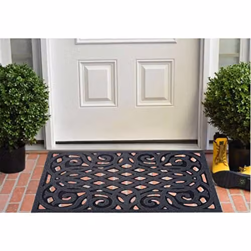 Nicoman Heavy Duty Outdoor Rubber Doormat in Grey, W/D/H: 60 x 40 x 1 cm – 6