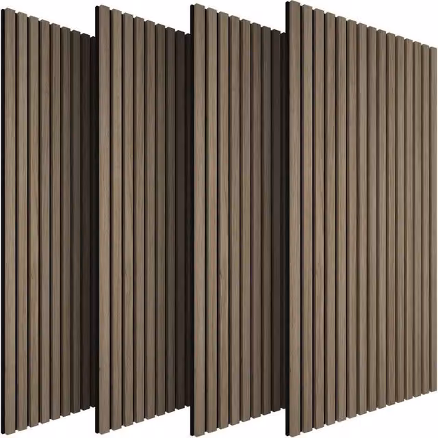 tectake Acoustic Wood Wall Panels in Brown – 1