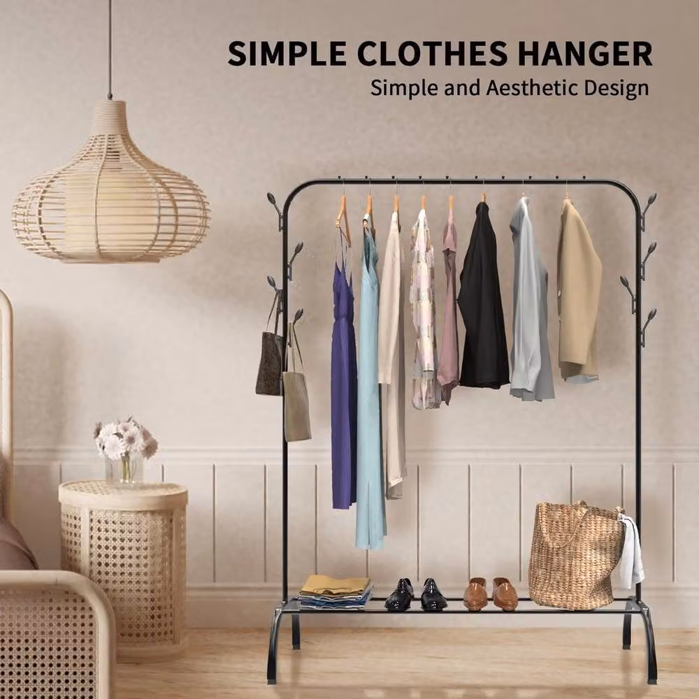 FORGEVIO Heavy Duty Clothes Rail in Black, W/D/H: 110 x 40 x 150 cm – 2