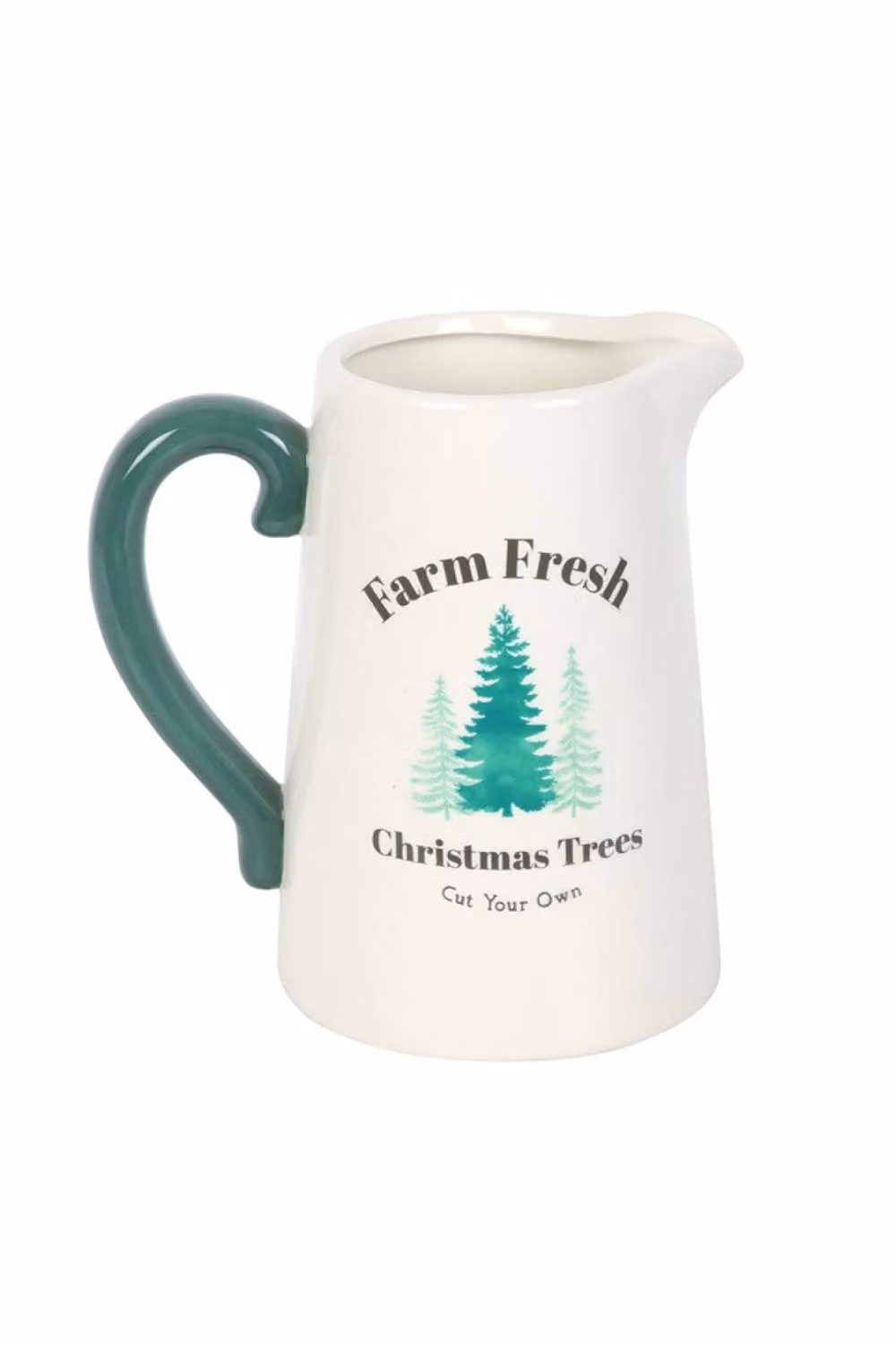 KDMD Ceramic Christmas Trees Flower Jug in White Rustic Holiday Tabletop Decor – 2