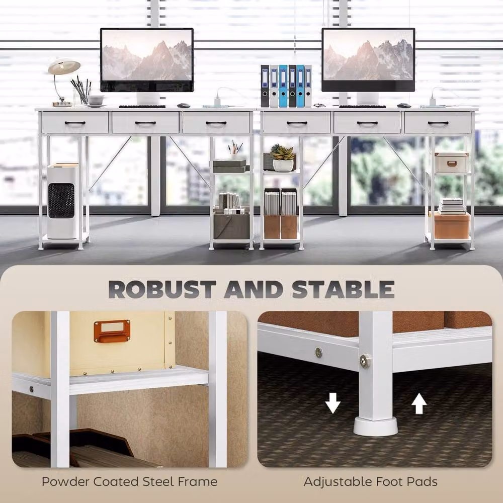 Wyld Haus Riba White Home Office Computer Desk W: 120 cm, H: 76 cm – 5