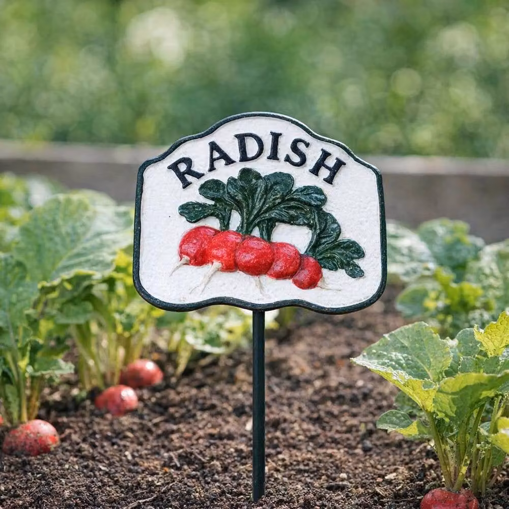 Dutch Imports Metal Radish Vegetable Garden Stake Sign, White – 2