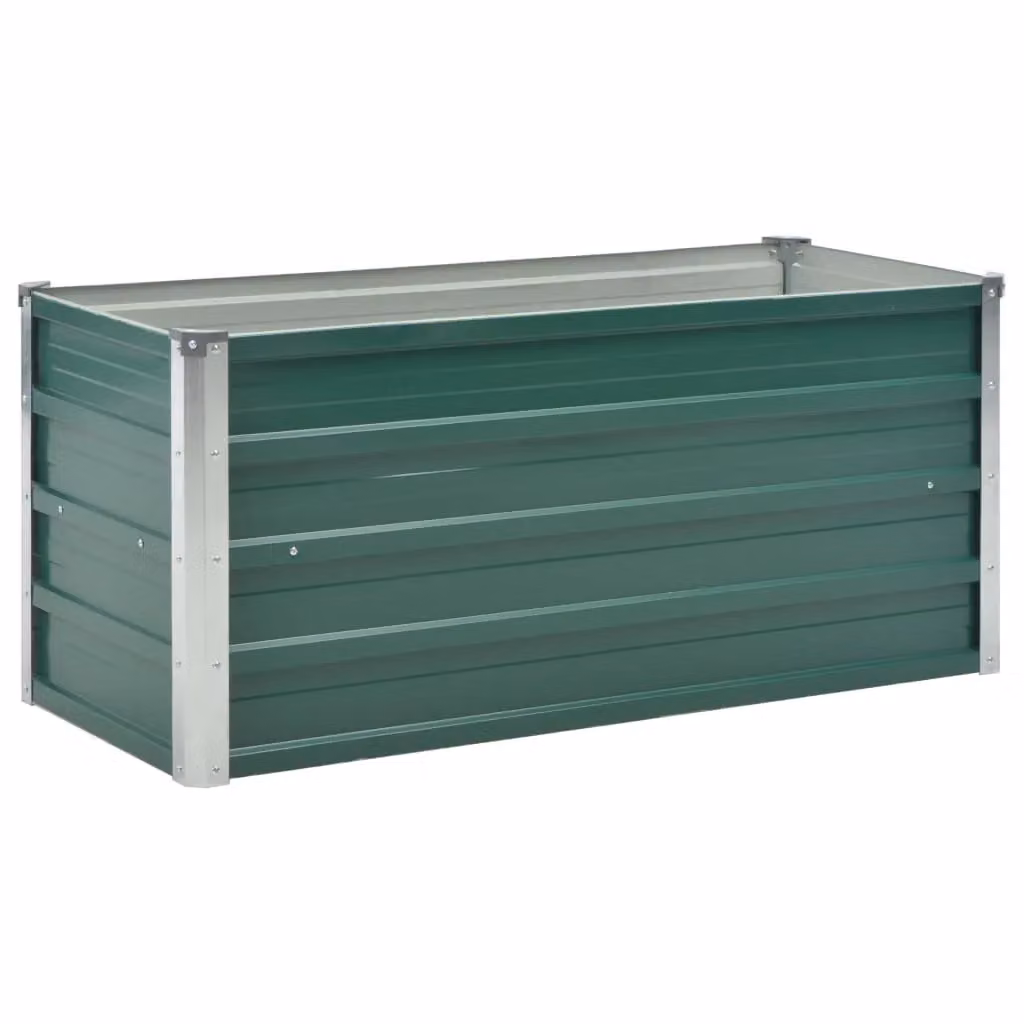 Berkfield Home Garden Galvanised Steel Raised Bed in Green, W/D/H: 100 x 40 x 45 cm – 2