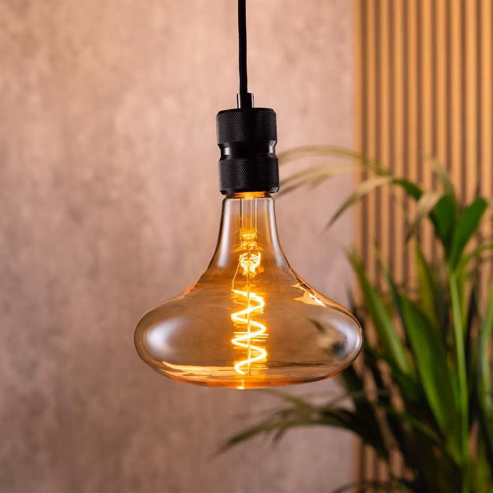 TCP Amber Twist Short Horn Decorative Glass Bulb with Warm White Glow, E27 – 2