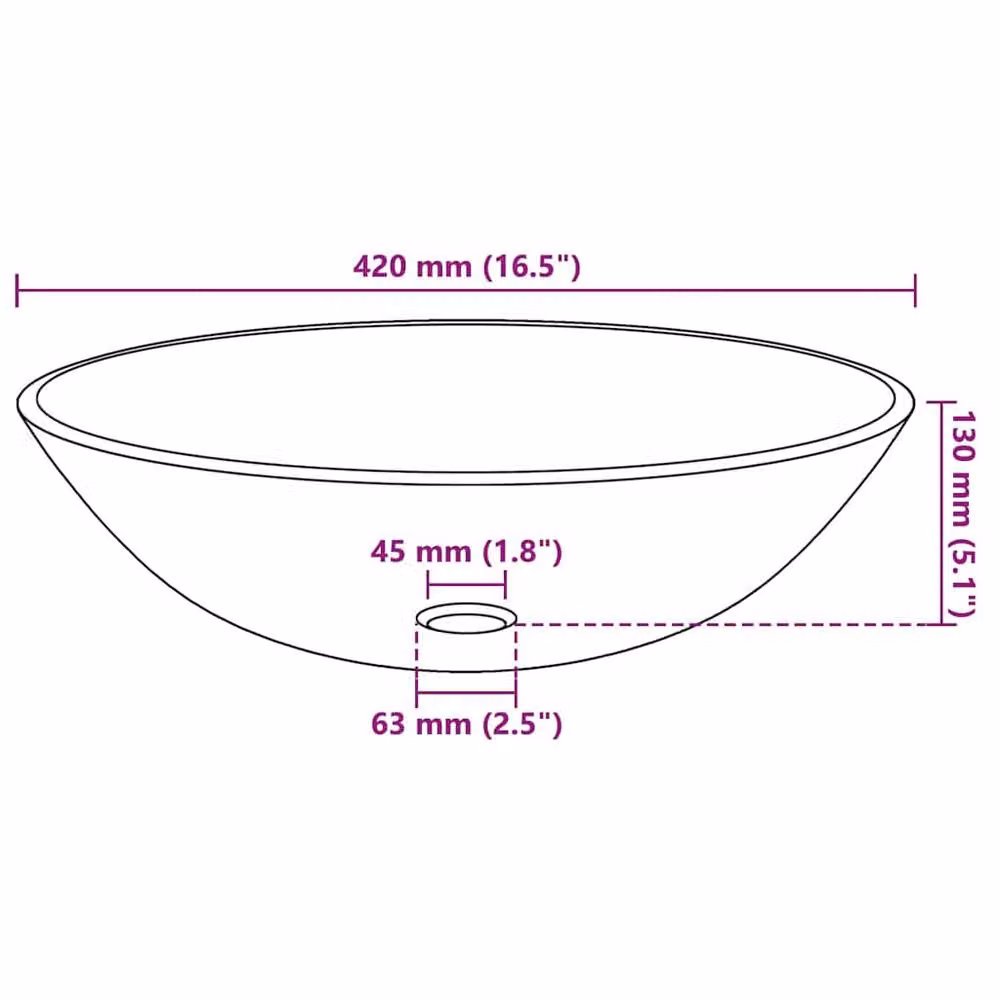 Berkfield Home Round Tempered Glass Countertop Basin, Brown, Diameter: 42 cm, Height: 13 cm – 4
