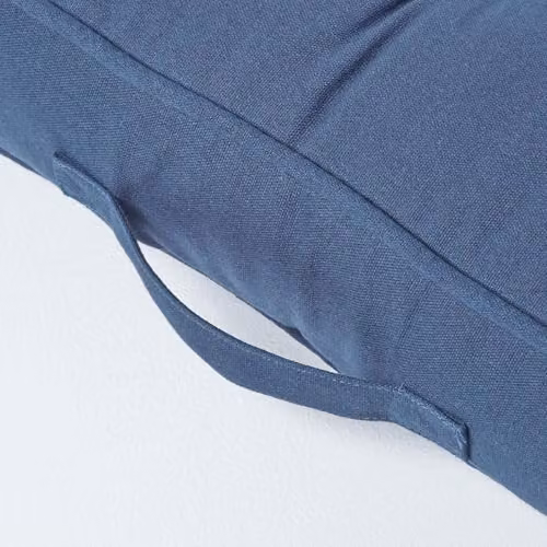 Homescapes Navy Blue Cotton Armchair Booster Cushion, Firm Square Seat Pad, W/D/H: 50 x 50 x 10 cm – 4
