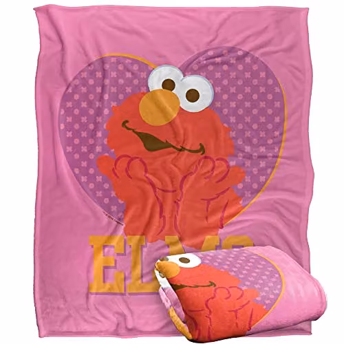 LOGOVISION Sesame Street White Dotted Fleece Throw Blanket, W: 152 cm, D: 127 cm