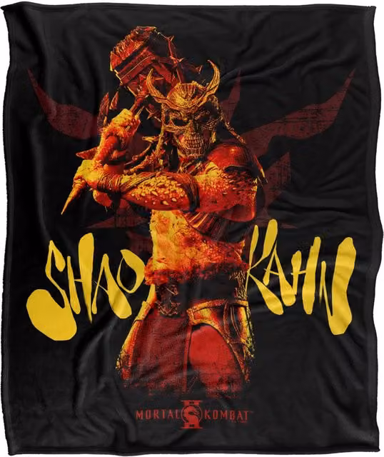 Warner Bros. Mortal Kombat 2 Shao Kahn Hammer Super Soft Silky Touch Throw Blanket, Black and Multicolour, Extra Large – 1