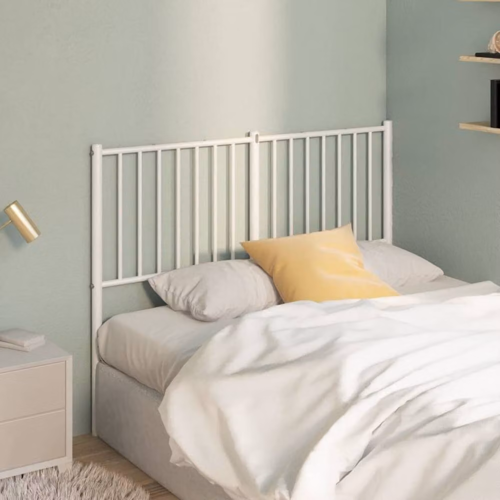 Berkfield Home Metal Headboard in White – 2