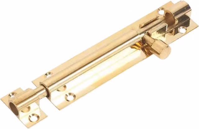 TheBigShip Gold Brass Straight Barrel Bolt Door Add Lock