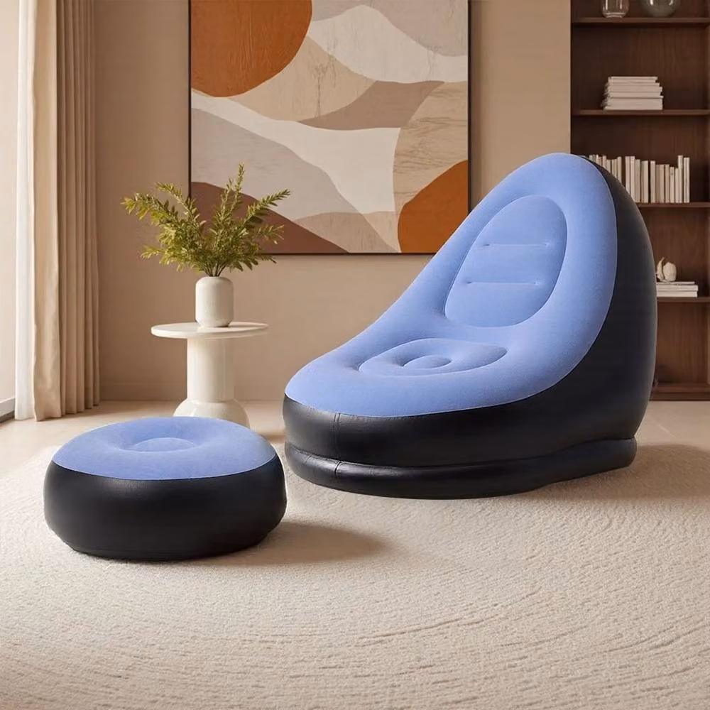 SPETLEK Blue and Black Air Lounge Inflatable Sofa, Ottoman, Gaming Chair and Stool, W/D/H: 116.0 x 78.0 x 82.0 cm – 5