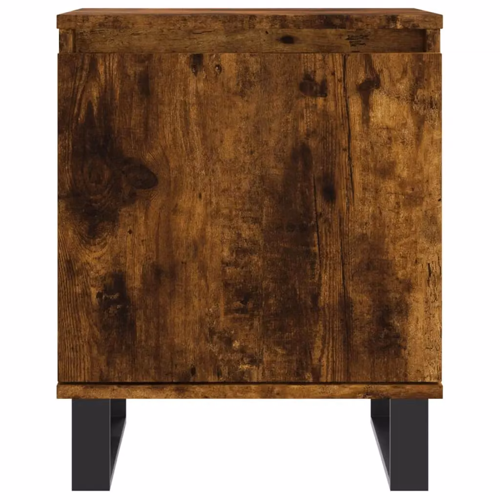 Berkfield Home Set of 2 Smoked Oak Bedside Cabinets in Brown, W/D/H: 40 x 30 x 50 cm – 4