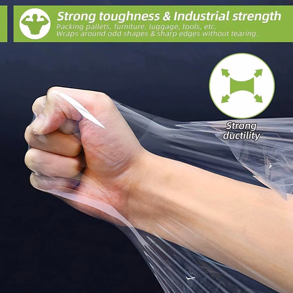 FLAVORA Transparent Clear Stretch Shrink Wrap Rolls, W: 52 cm, L: 1000 cm – 5