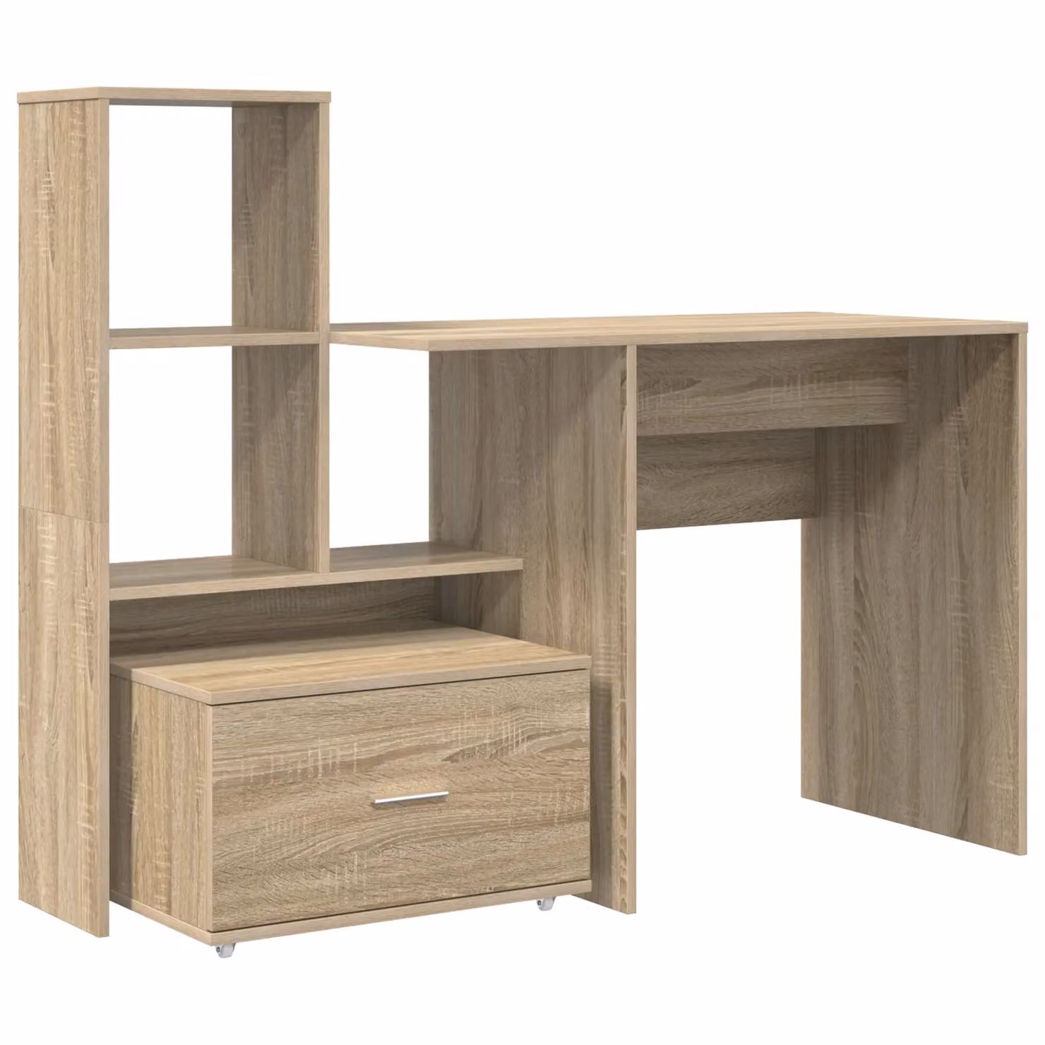 Berkfield Home Writing Desk with Drawer and Shelf in Sonoma Oak Brown, W/D/H: 131.5 x 50 x 106.5 cm – 2