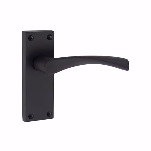 Golden Grace Astrid Scroll Door Handle and Latch Set in Matt Black – 3