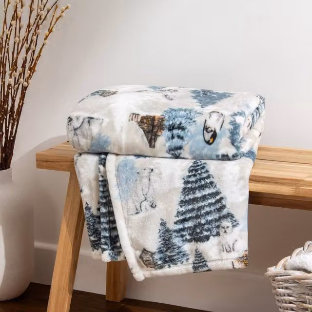 Riva Home Arcticus Christmas Soft Fleece Throw in White, W/D/H: 130 x 150 cm – 3