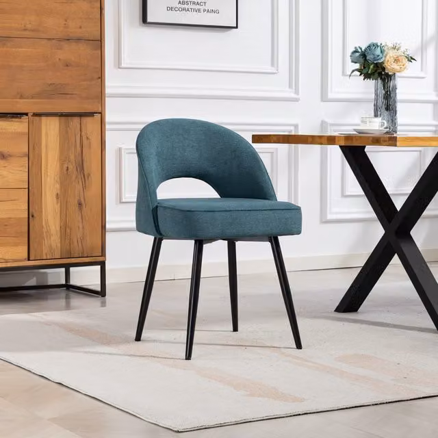 Artemis Home Modern Petrol Blue Fabric Dining Chairs - Set of 2