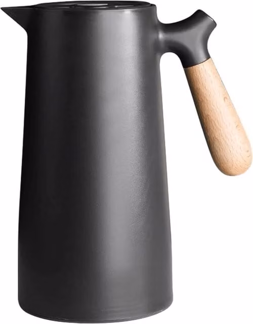 MantraRaj 1 Litre Thermal Vacuum Insulated Leakproof Coffee Carafe Jug in Black