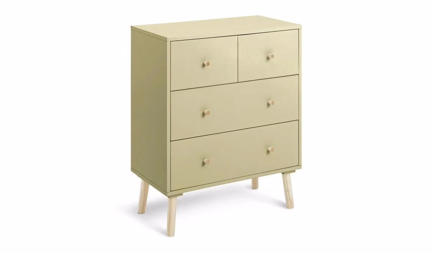 Otto 4 Drawer Yellow Mid-Century Bedroom Storage Chest