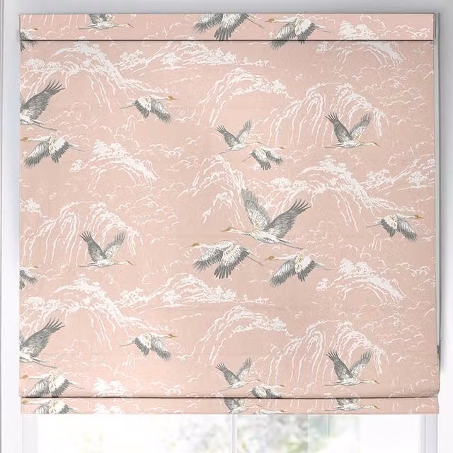 Laura Ashley Animalia Made to Measure Blackout Roman Blind in Blush Pink